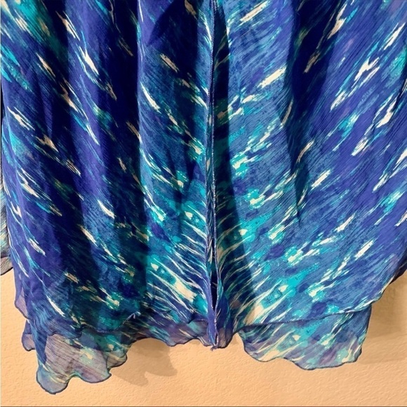 NWT Teal Blue Blouse XS Hot in Hollywood Cold Shoulder Layered Bell Sleeves - Picture 12 of 16